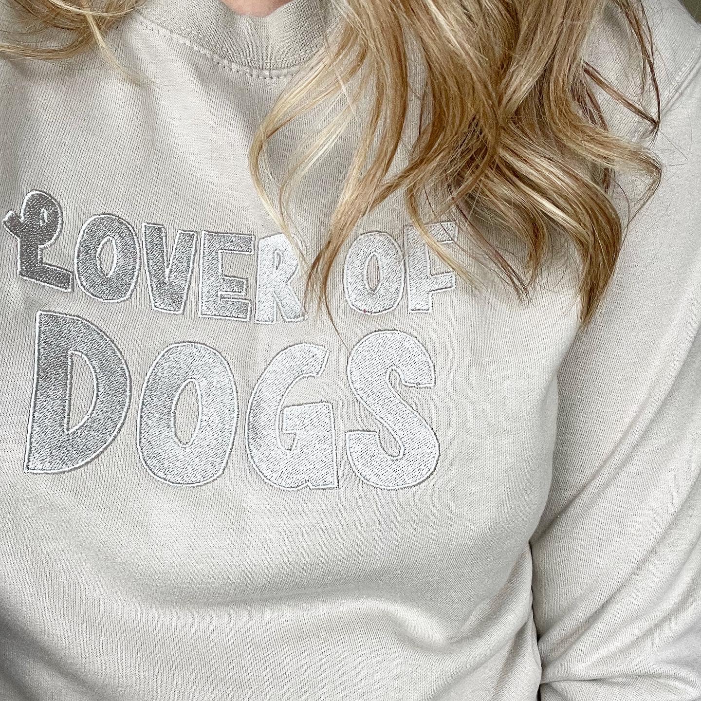 Embroidered Lover of Dogs Sweatshirt