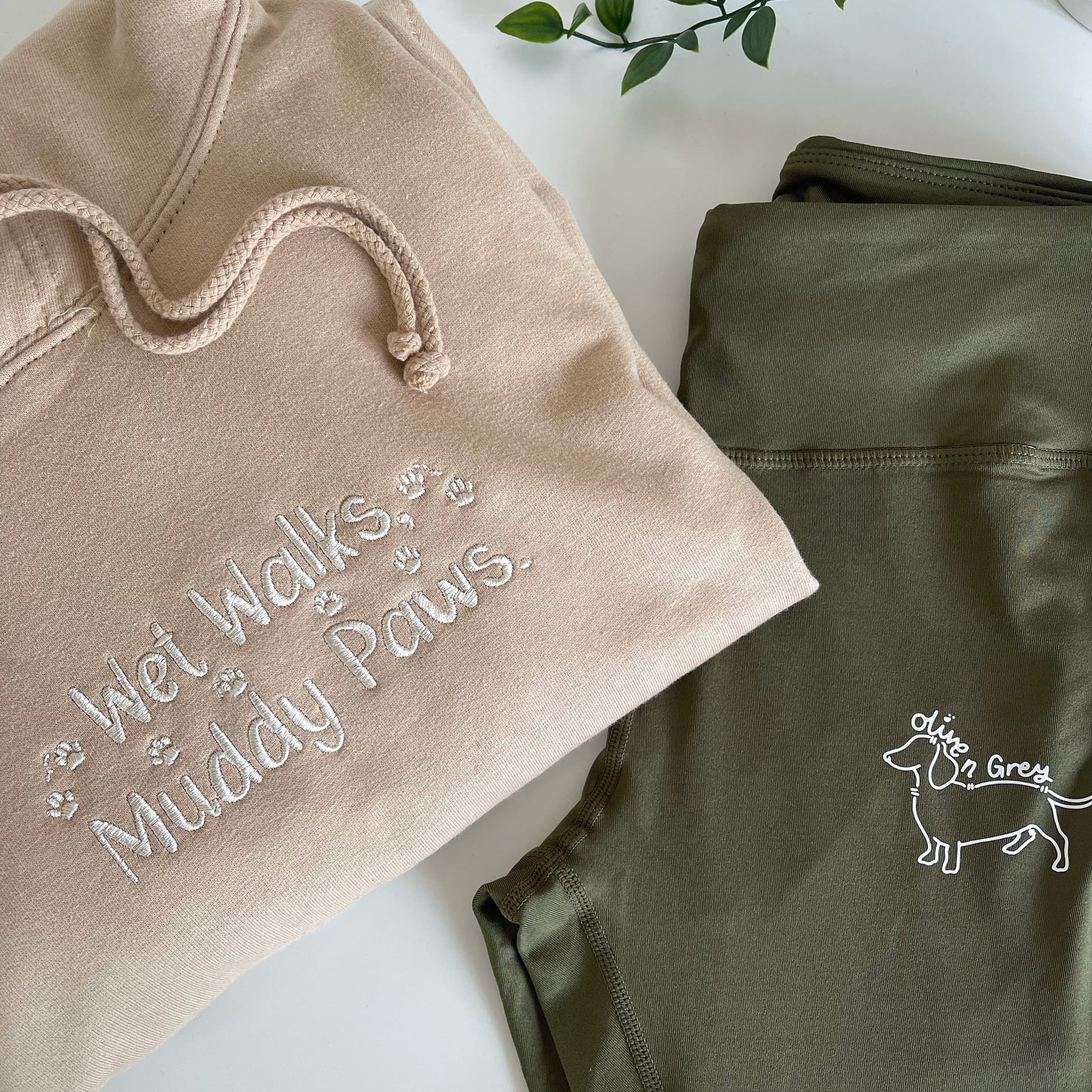 Embroidered Wet Walks Muddy Paws Hoodie