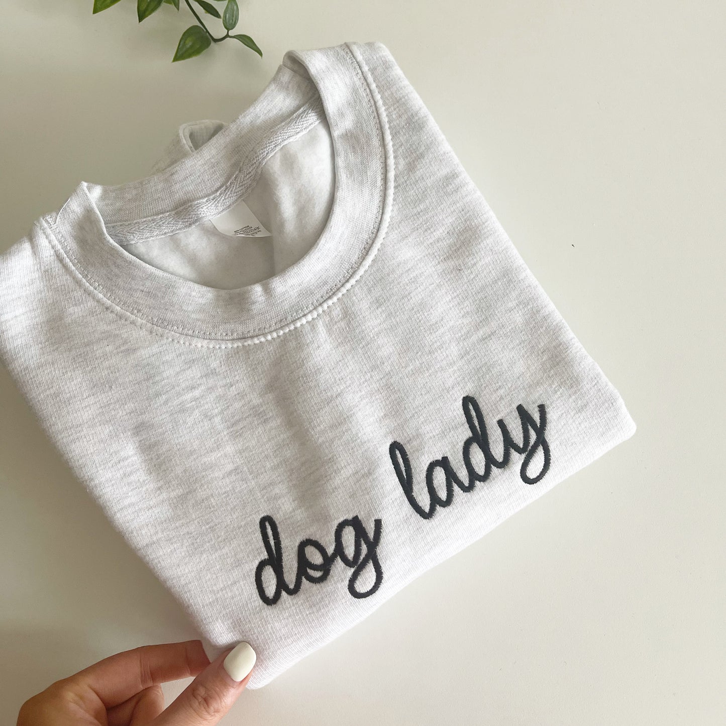 Embroidered Dog Lady Sweatshirt