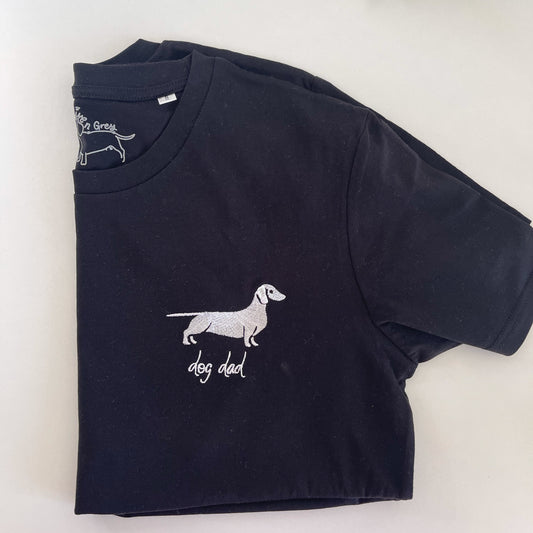 Embroidered Dog Dad Dachshund T-Shirt