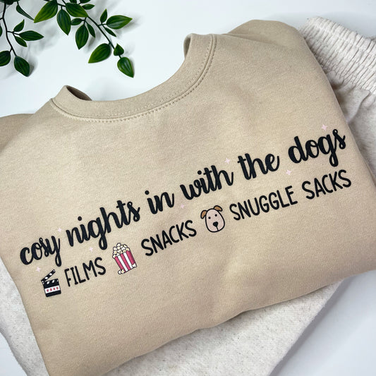 Cosy nights in with the dogs Sweatshirt, Nude - Large