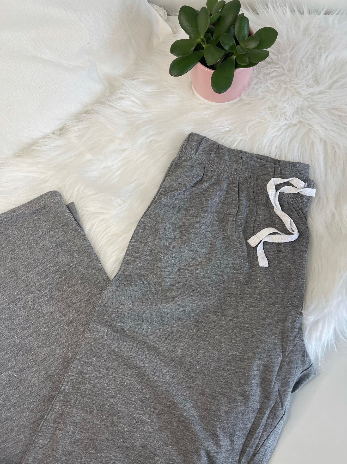 Embroidered Olive n Grey Pyjamas