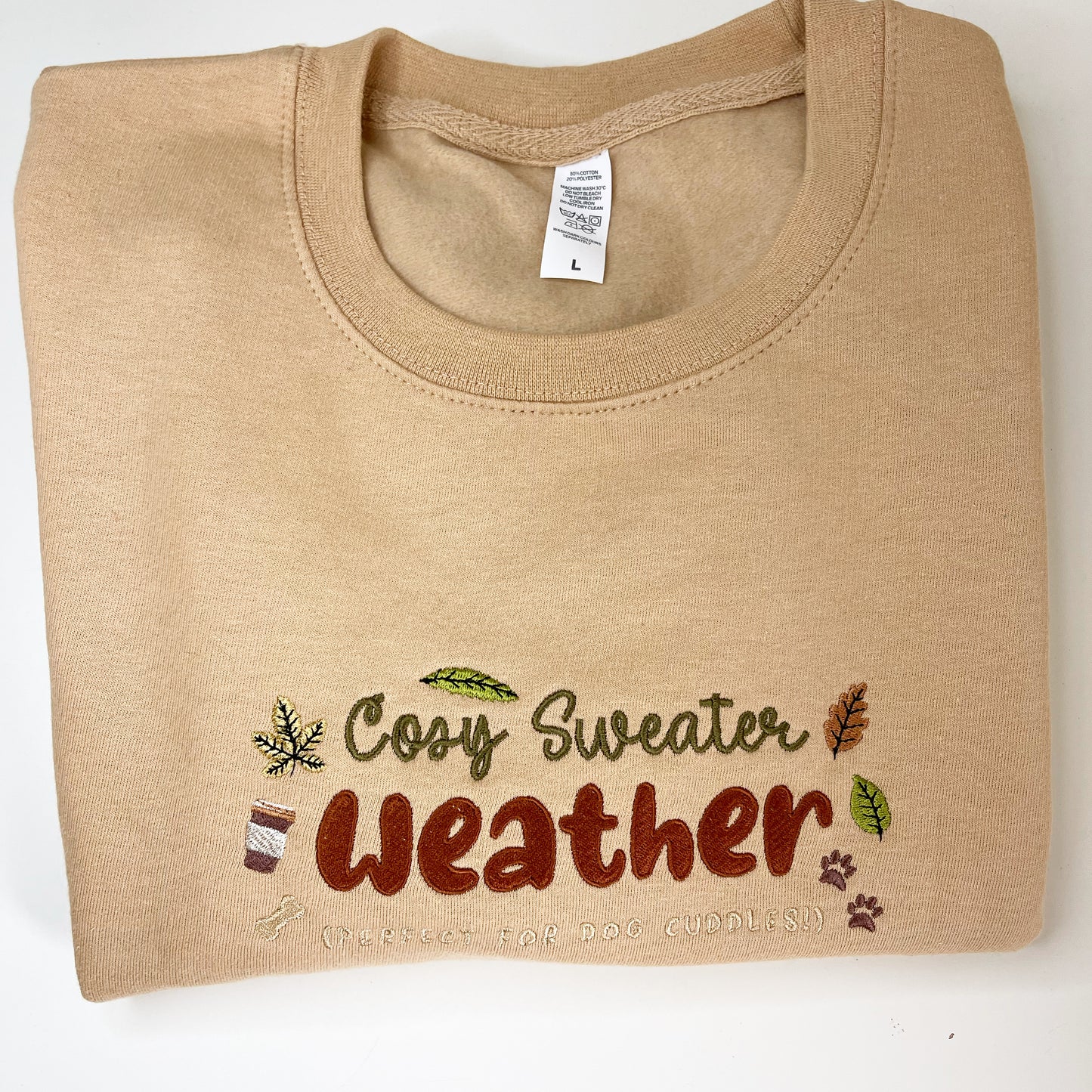 Embroidered Cosy Sweater Weather Sweatshirt