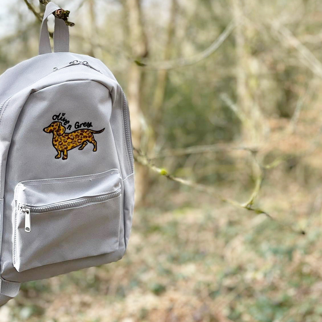 Olive n Grey Leopard Mini Backpack