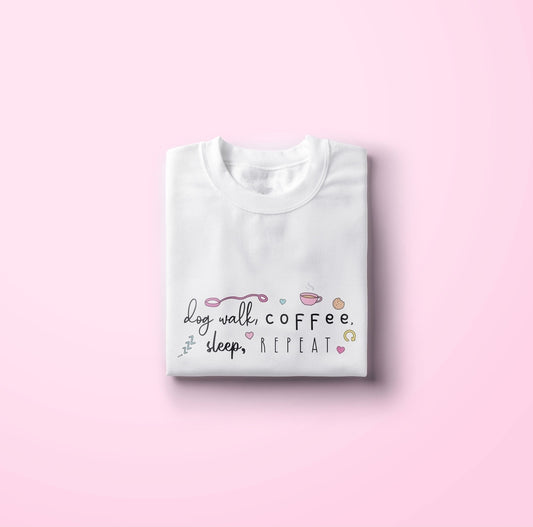 Dog Walk & Cup of Coffee T-Shirt